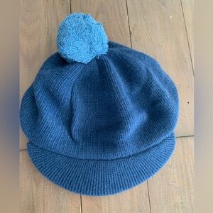 Portolano women 100% cashmere navy blue cap NWT